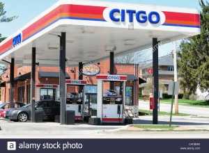 citgo gas station neatly tucked into a small community neighborhood C4CB9W 300x220